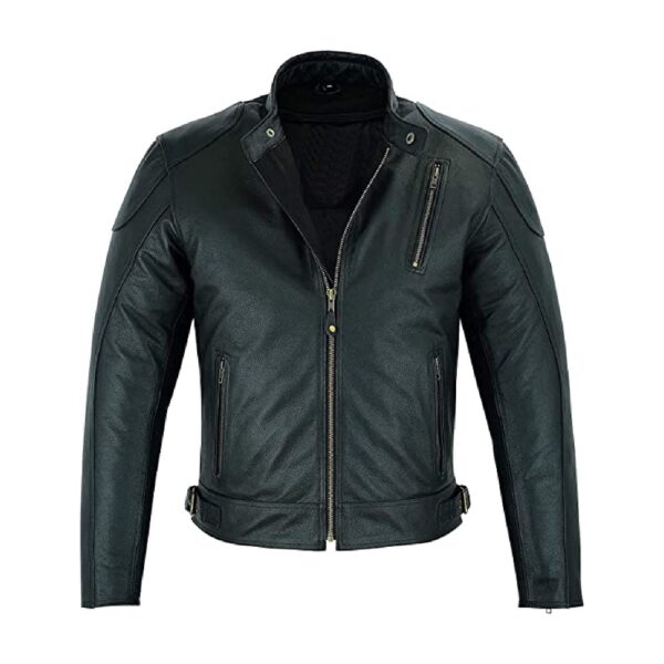 Armoured Black Leather Jacket