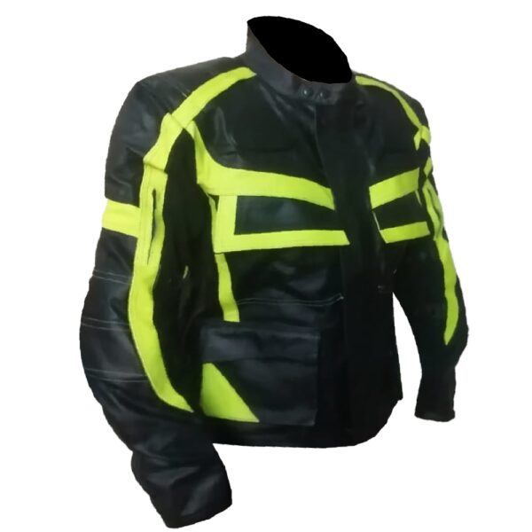 Fluorescent Armoured Leather jacket - Image 3