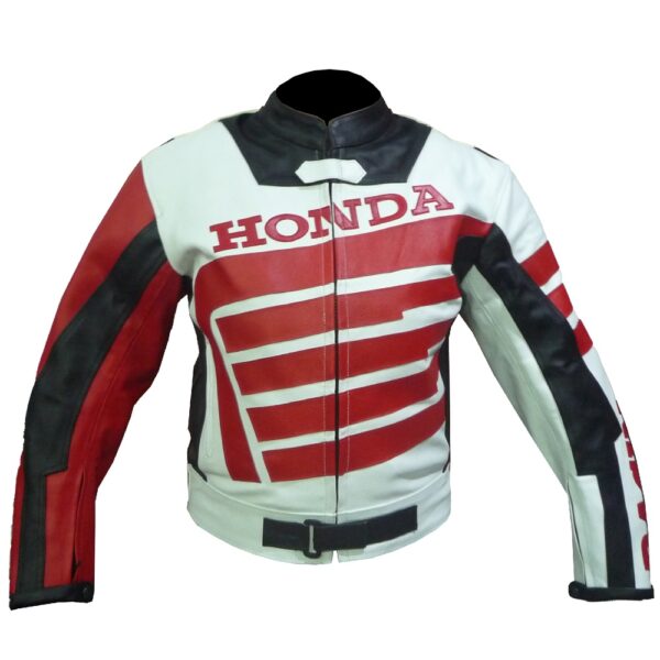 Honda Red & White Genuine Leather Jacket