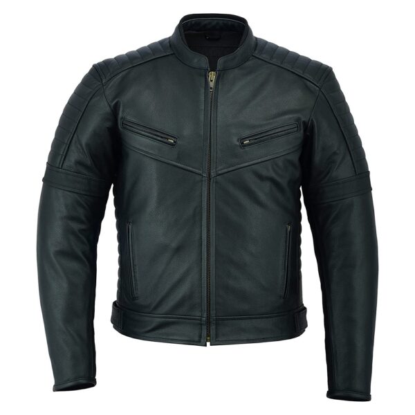 Armoured Black Leather Jacket