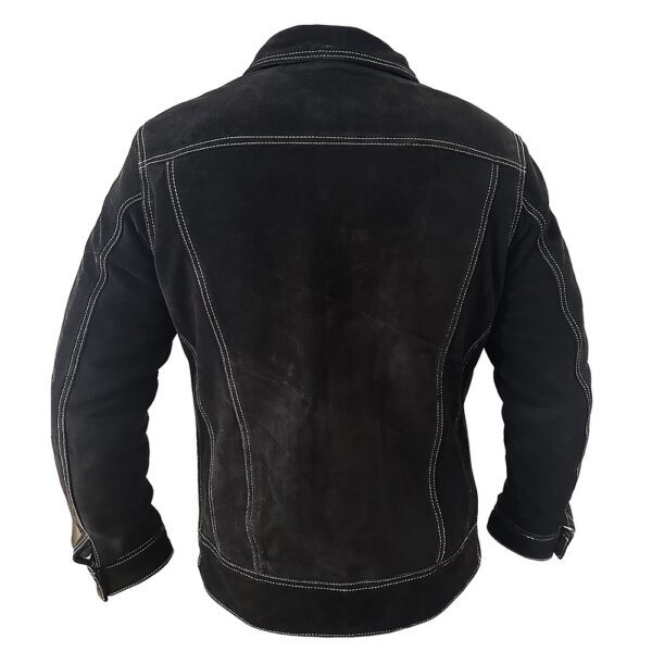 Black Shirt Suede Leather Jacket - Image 2
