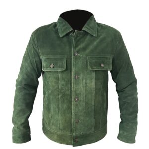 1003 Green Suede Leather Jacket