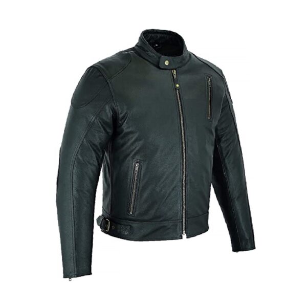 Armoured Black Leather Jacket - Image 3