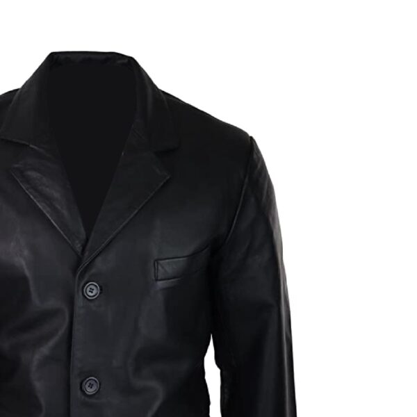 Black Suede Leather Jacket - Image 4