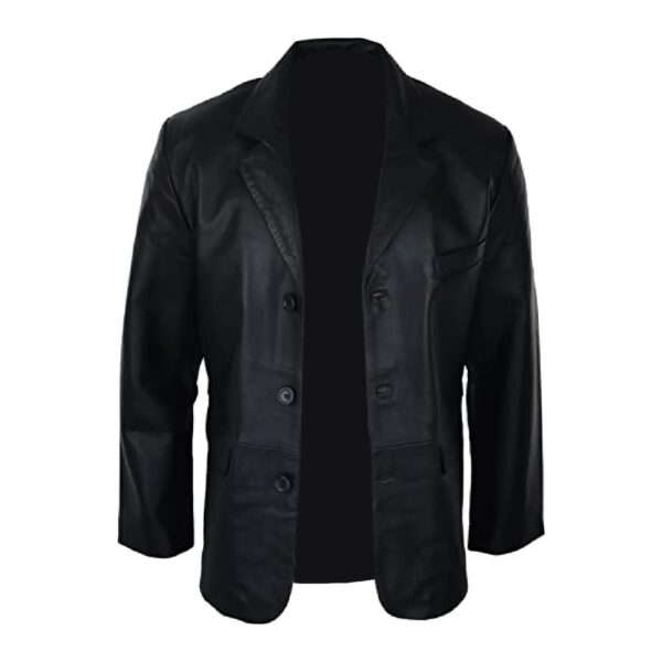 Black Suede Leather Jacket - Image 3