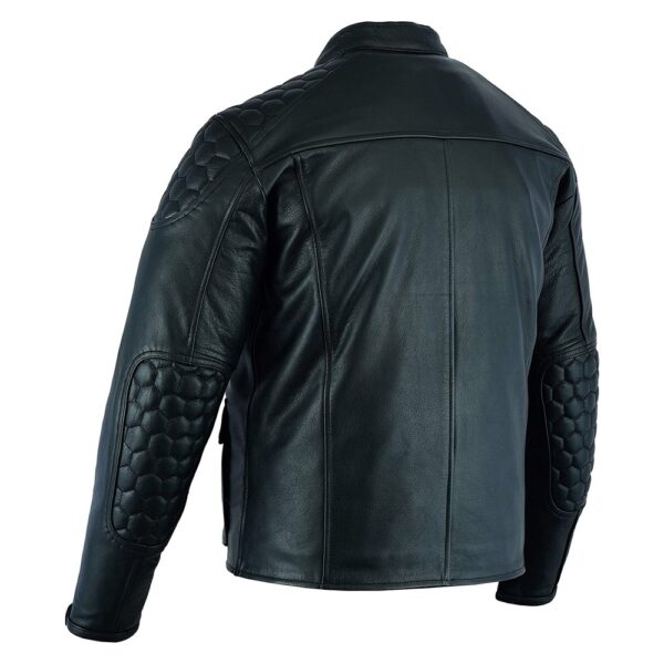 Black Snap Button Leather Jacket - Image 2