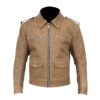 Image of Suede Leather Jacket showcasing rich suede texture with premium construction and elegant tailoring details