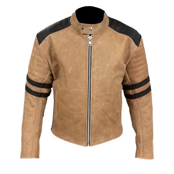 Armoured Brown Leather Jacket