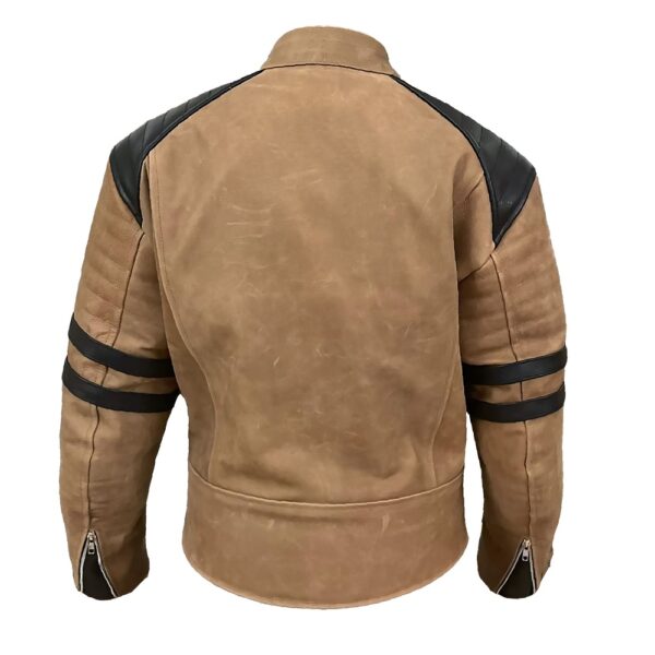 Armoured Brown Leather Jacket - Image 2