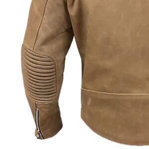 Hands of Brown Cracked Leather Jacket