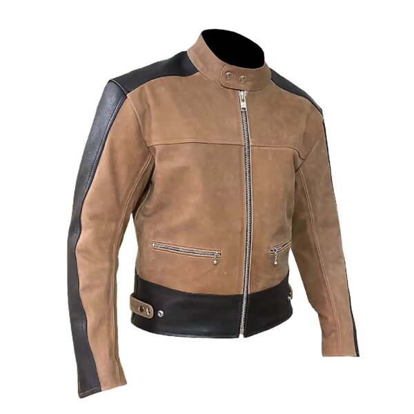 Black & Brown Leather Jacket - Image 3