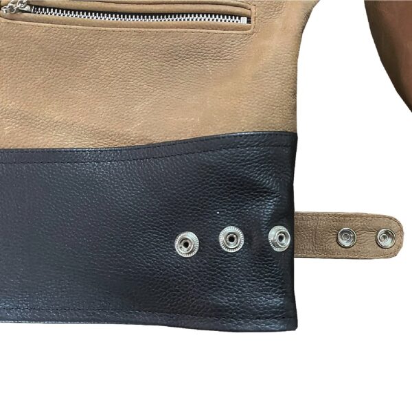 Black & Brown Leather Jacket - Image 4