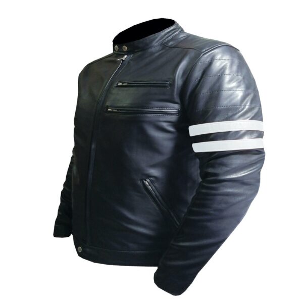 Suede Black & White Leather Jacket - Image 3