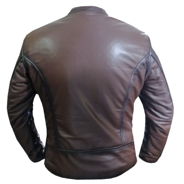 Brown Waxed Leather Jacket - Image 2