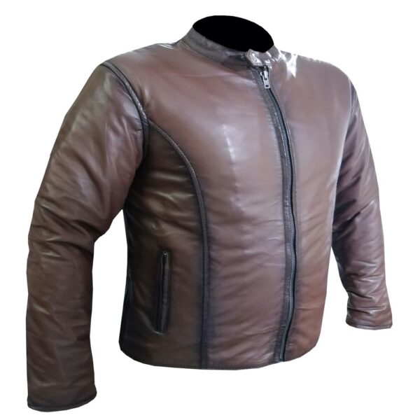 Brown Waxed Leather Jacket - Image 4