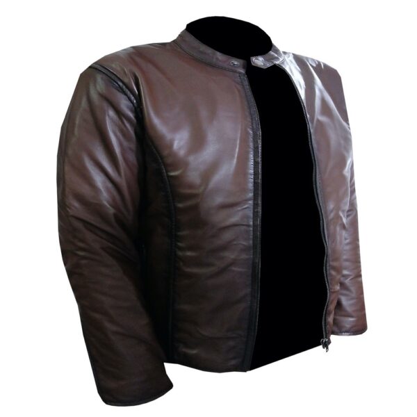 Brown Waxed Leather Jacket - Image 5