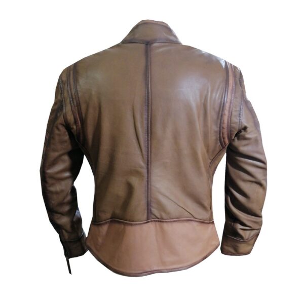 Brown Waxed Leather Jacket - Image 2