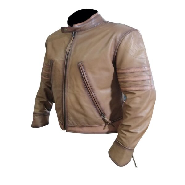 Brown Waxed Leather Jacket - Image 3
