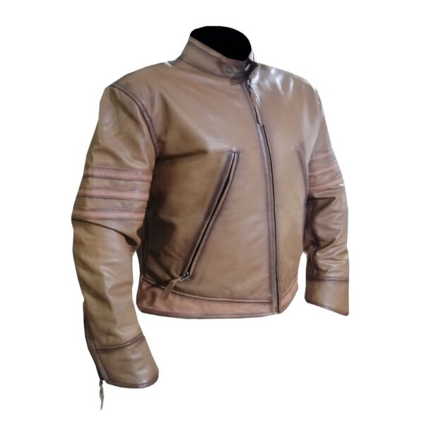 Brown Waxed Leather Jacket - Image 4