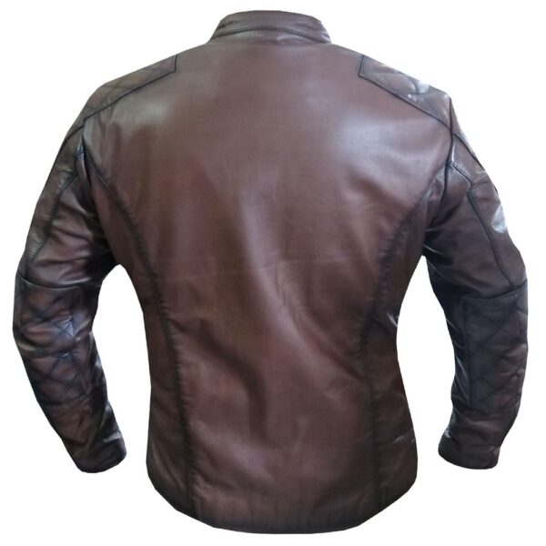 4578 Brown Bomber Leather Jacket - Image 2