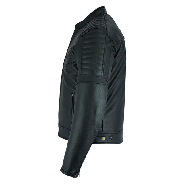 Armoured Black Leather Jacket - Image 5