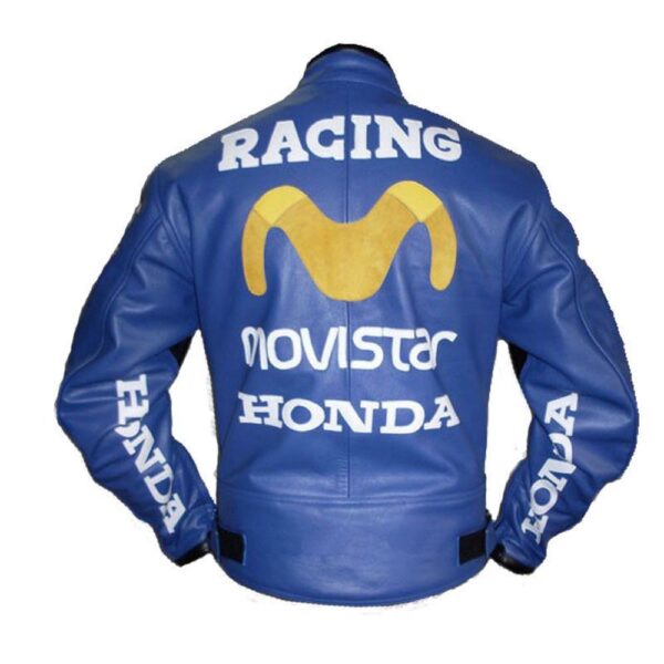 Honda Movistar Padded Leather Jacket - Image 2