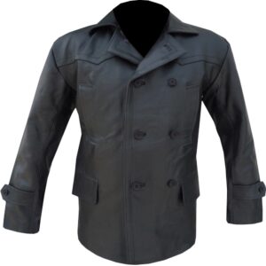 Men's collar leather jacket with classic design and tailored fit - versatile leather jacket by Leather Seven