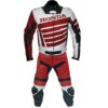 Image of Honda Motorbike Racing Leather Suit featuring authentic Honda racing graphics with premium leather construction and full-body protective armor