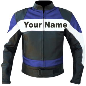 Custom Blue Leather Jacket