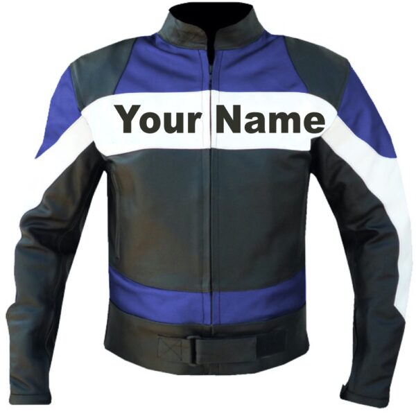 Custom Blue Leather Jacket