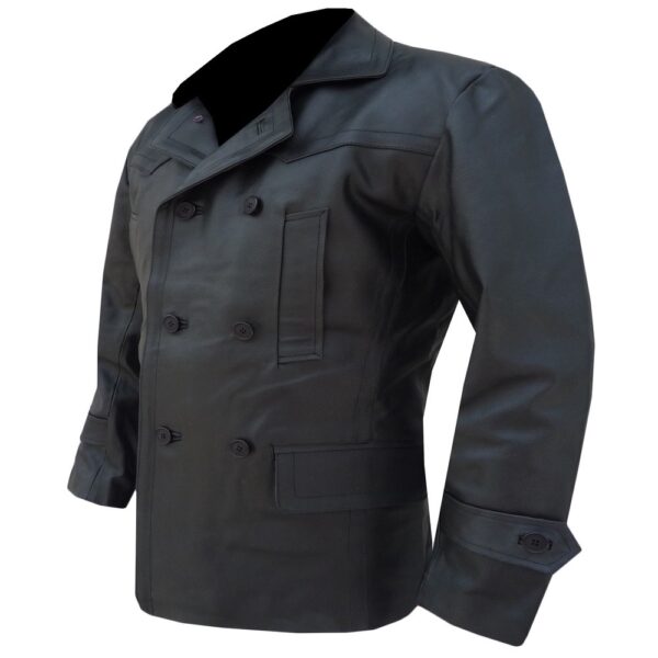 Masterpiece Sharp Collar Leather Jacket - Image 4