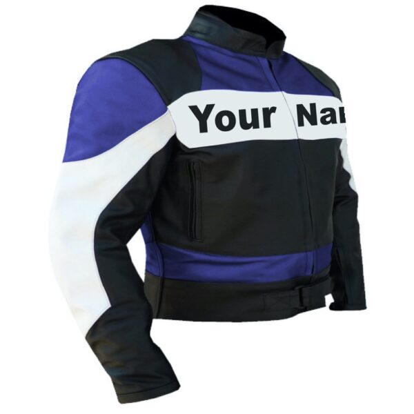 Custom Blue Leather Jacket - Image 5