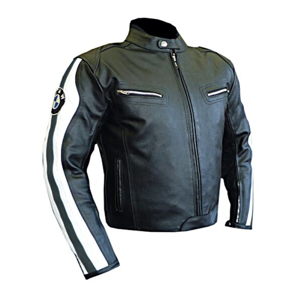 Mens BMW 3874 Black Leather Jacket - Image 5