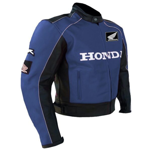 Honda Iconic Blue Leather Jacket - Image 4
