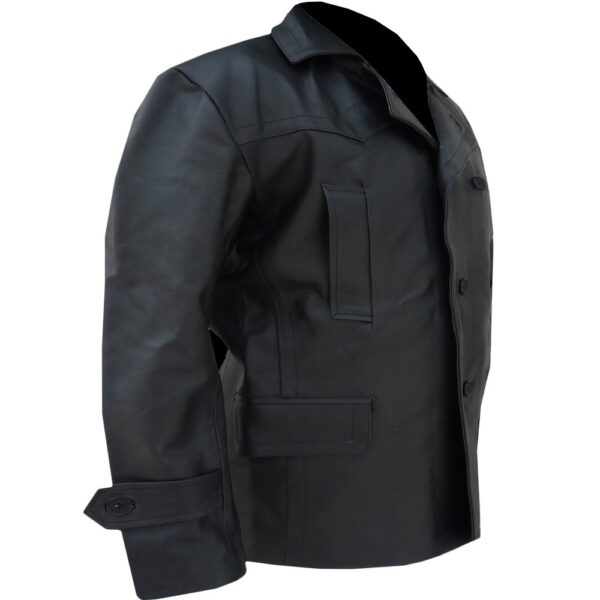 Masterpiece Sharp Collar Leather Jacket - Image 3
