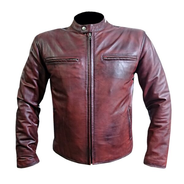 4579 Maroon Leather Jacket