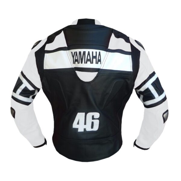 Yamaha Black & White Racing Leather Jacket - Image 2