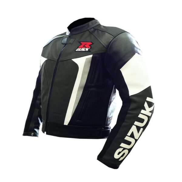 Suzuki Racing Padded Leather Jacket - Image 3