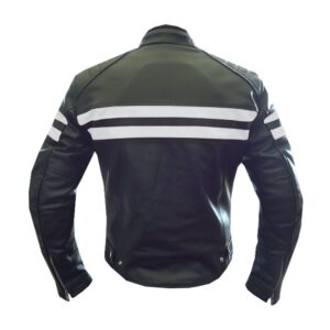 Alternative view of Premium Black And White Leather Jacket Men