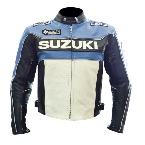 Suzuki Durable Blue Leather Jacket