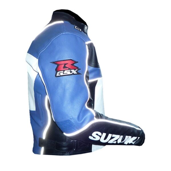Suzuki Durable Blue Leather Jacket - Image 5