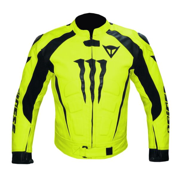 Fluorescent Padded Leather Jacket