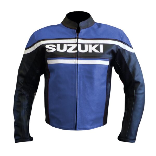 Suzuki Blue Luxe Leather Jacket