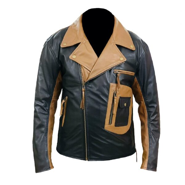 Suede Black & Brown Leather Jacket