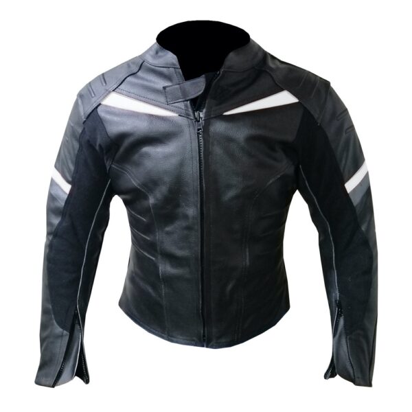 Armoured Black & White Leather Jacket
