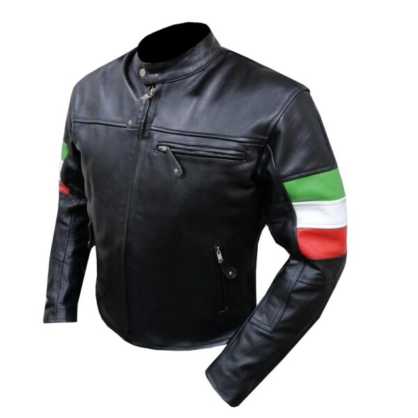 Mens Benelli Black Leather Jacket - Image 3
