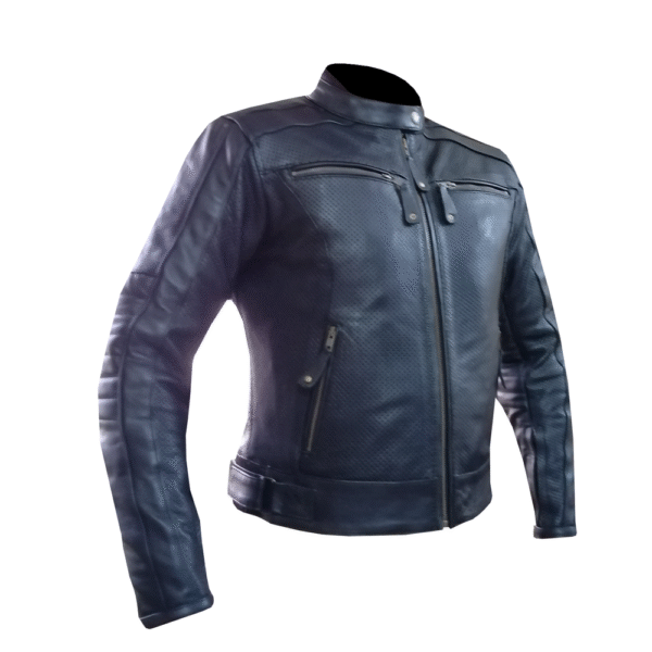 Black Bomber Leather Jacket - Image 3