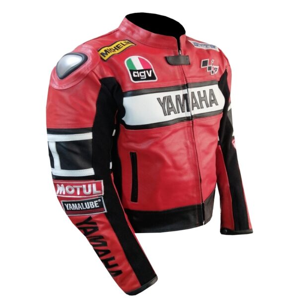 Yamaha Red Racing Leather Jacket - Image 3