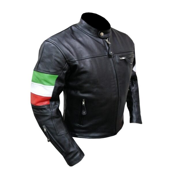 Mens Benelli Black Leather Jacket - Image 4
