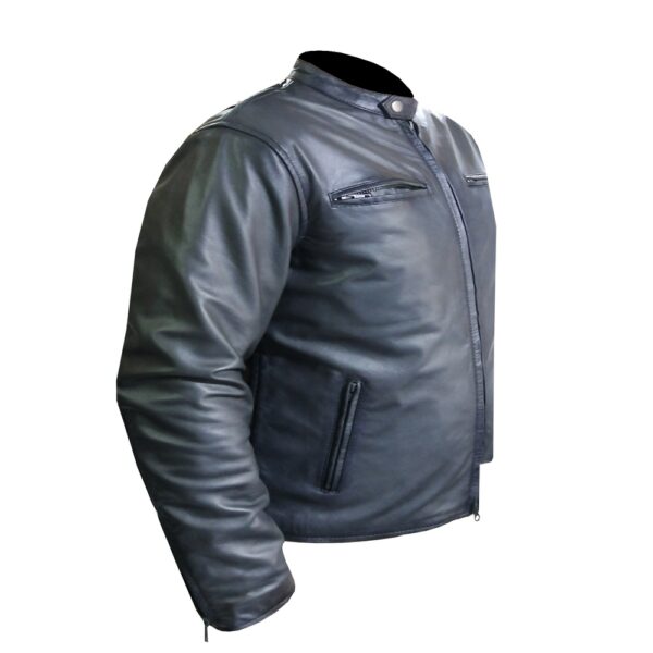 Premium Black Leather Jacket - Image 4